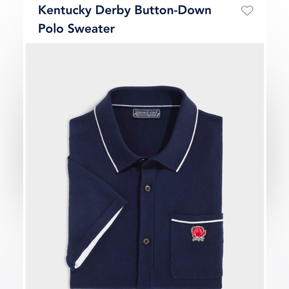 Vineyard Vines Kentucky Derby Button-Down Polo Sweater - Picture 1 of 7